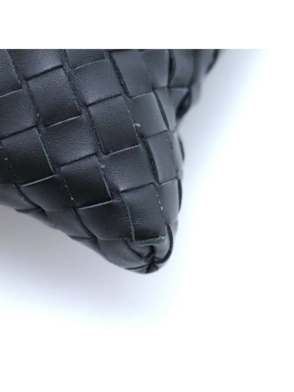 Bottega Veneta Intrecciato Shoulder Bag Black Leather